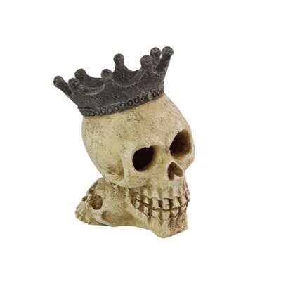 Ornamento calavera con corona 7,2x5,8x8,2 cm
