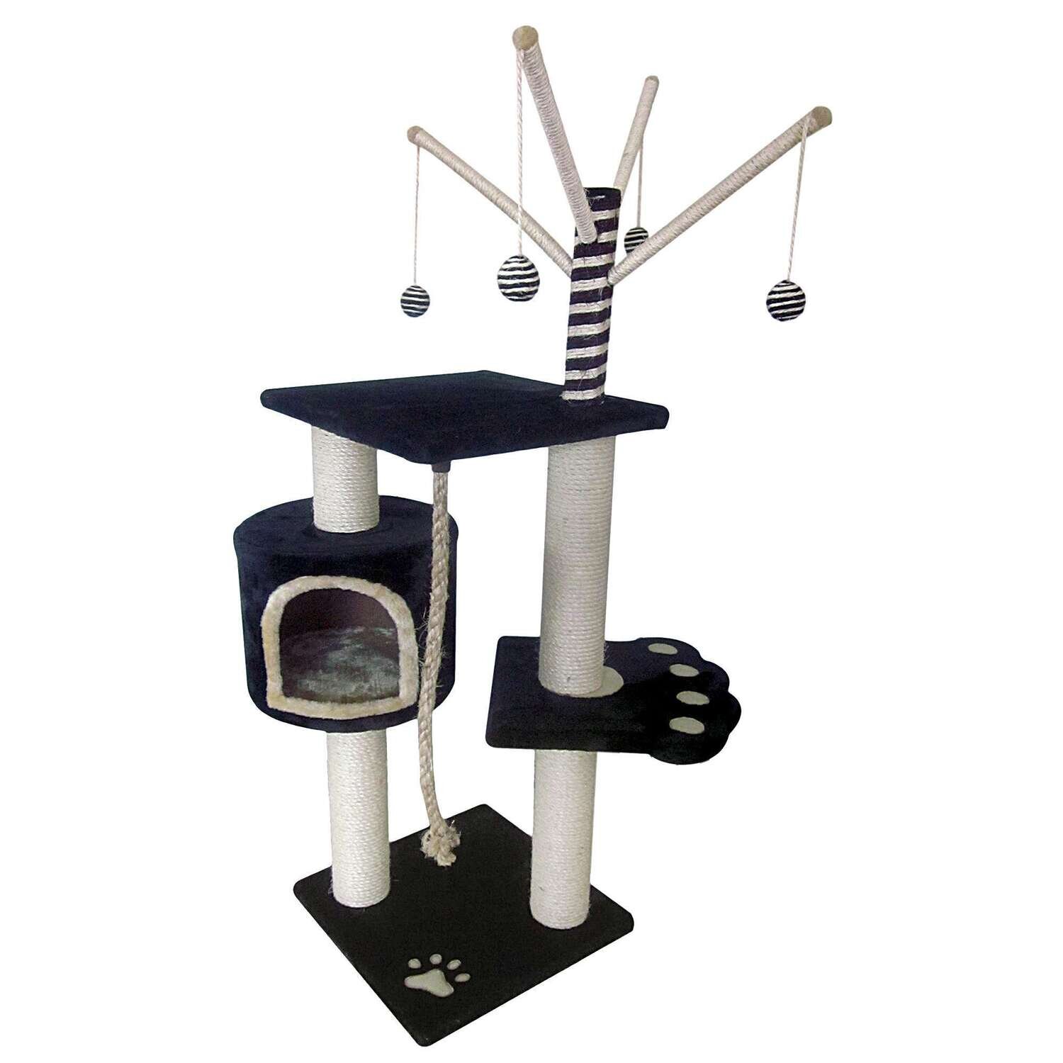 Rascador MARINE grande con m�ltiples juguetes 40x40x125 cm