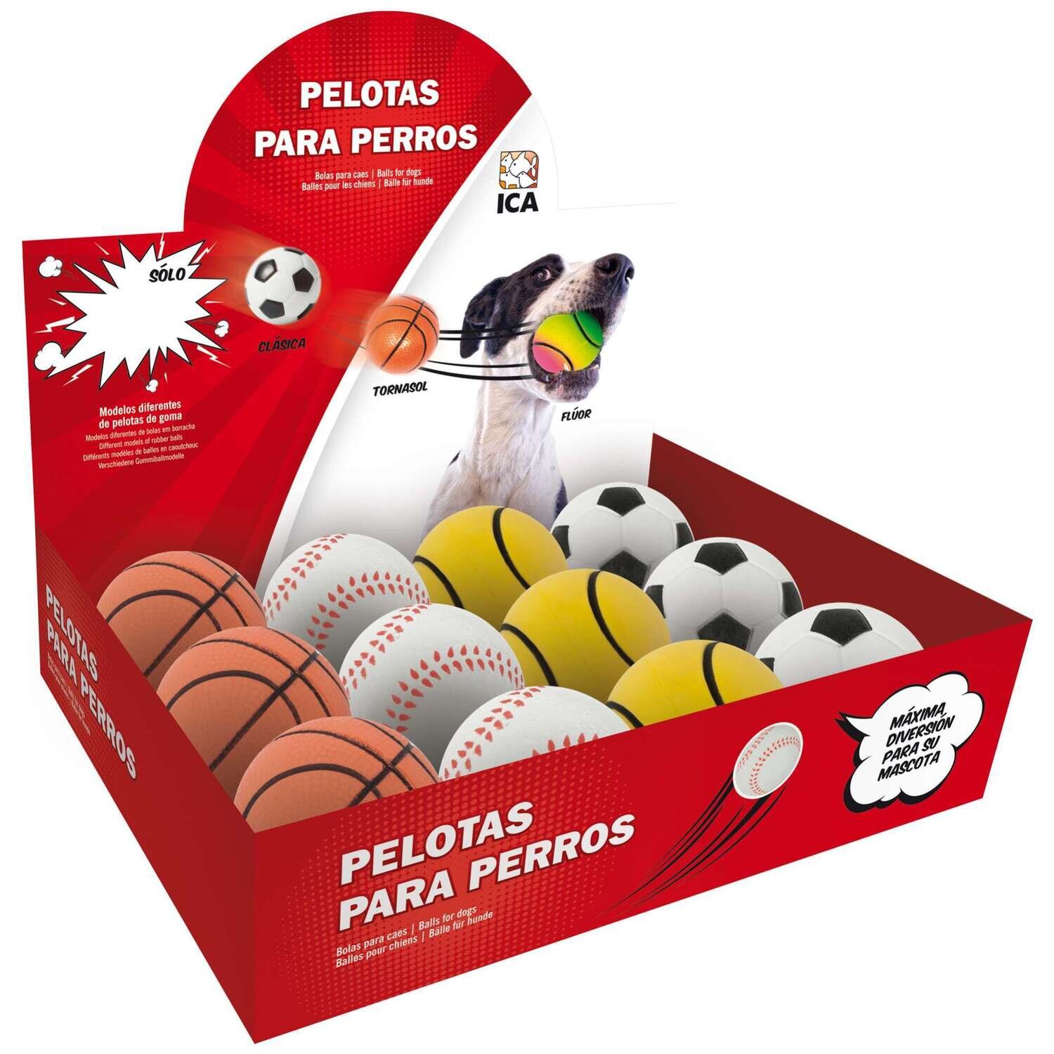 Expositor de pelotas cl�sicas para perros 0x6x0 cm