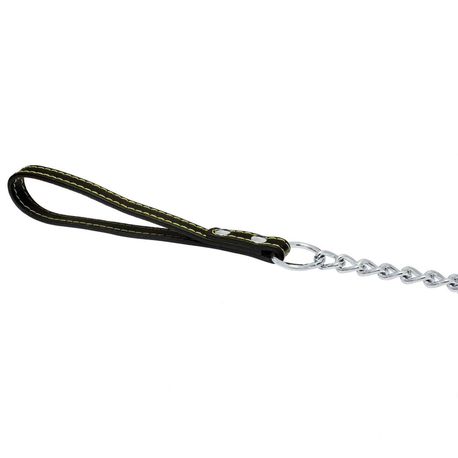 Ramal cromado con empu�adura en cuero 120x2 cm
