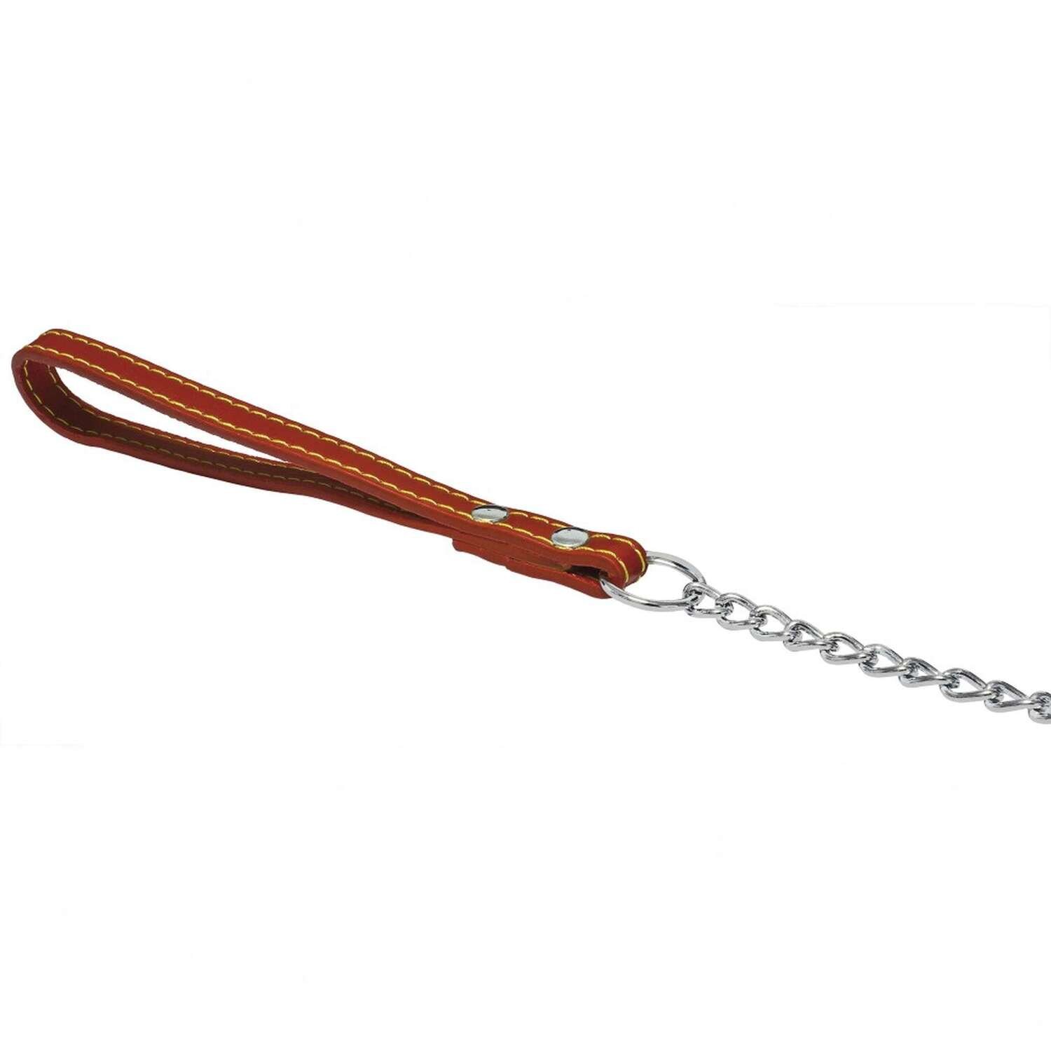 Ramal cromado con empu�adura en cuero 120x2 cm