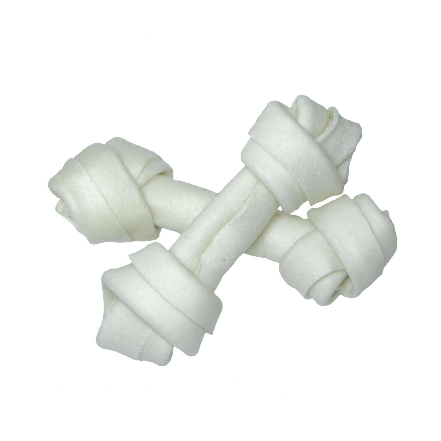 Hueso blanco de piel con nudo en bolsa 10 cm