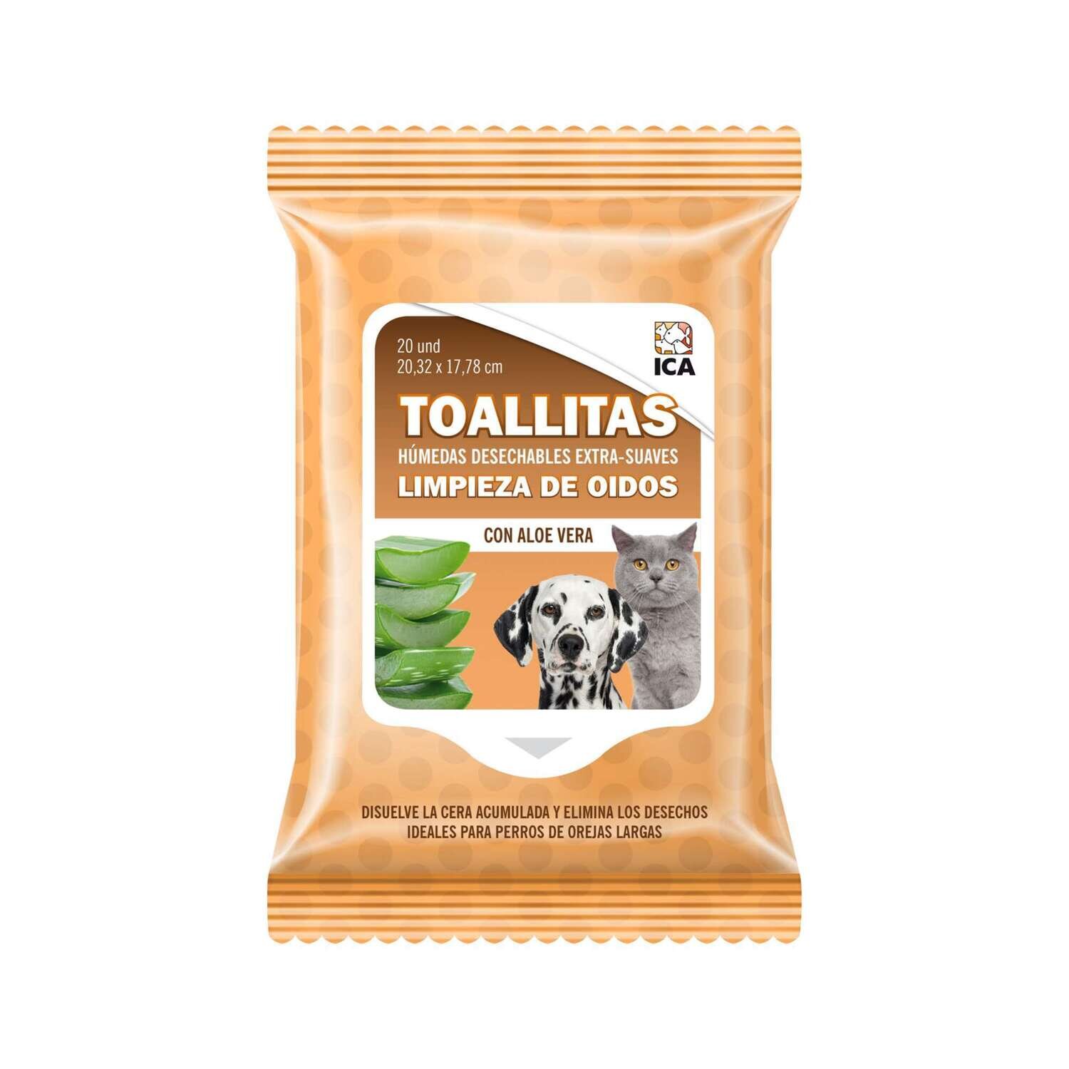 Toallitas ICA para los o�dos 17,78x20,32 cm