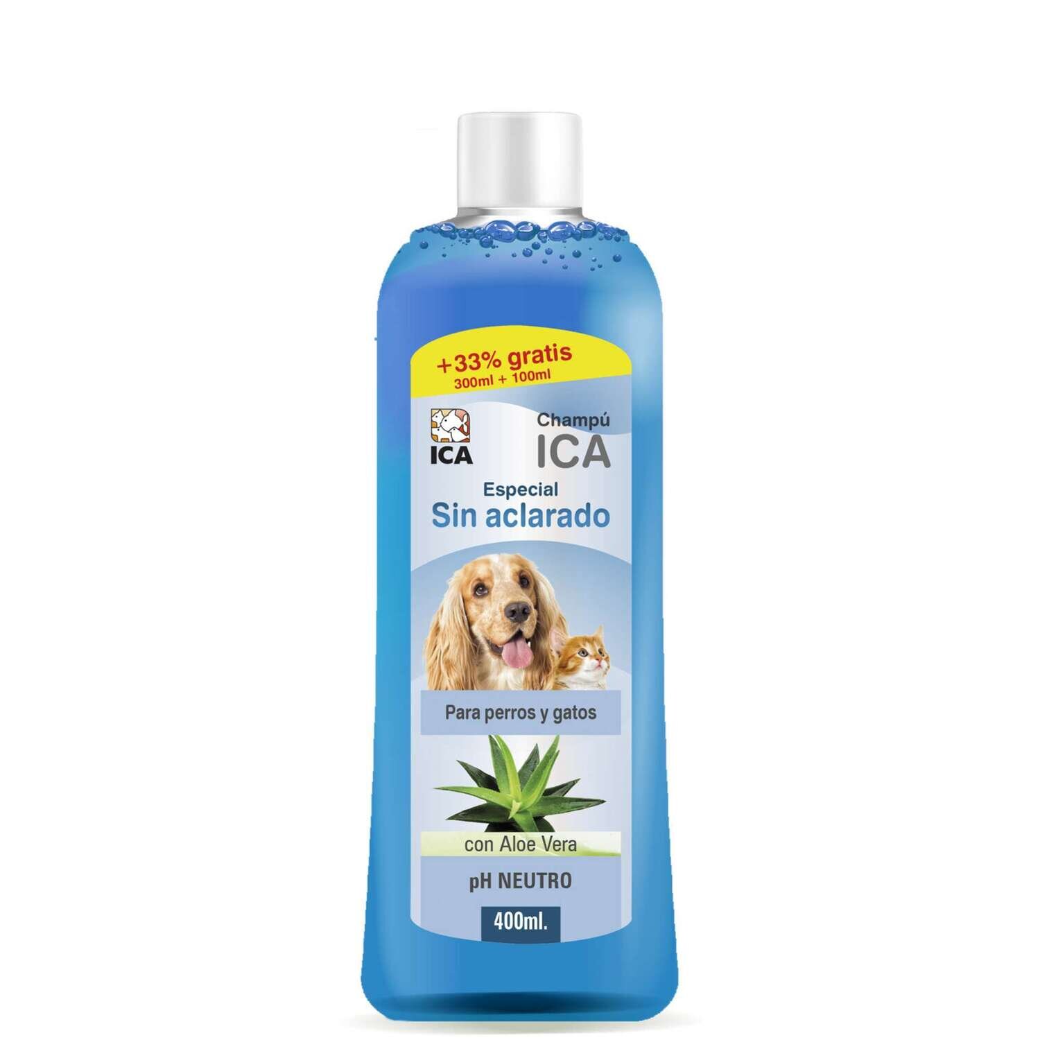 Champ� lavado en seco con Aloe Vera para perros y gatos  400 ml