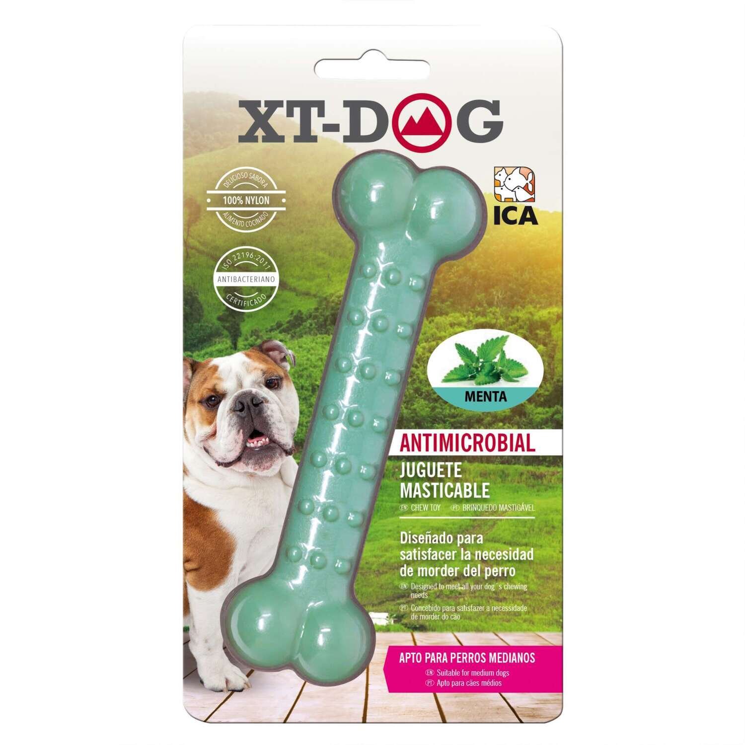 Huesito Dental Bone Nylon Menta de XT-DOG 15 cm