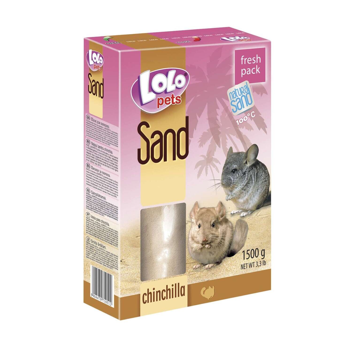 Lecho sanitario, arena para chinchillas "LOLO"  1,5 kg