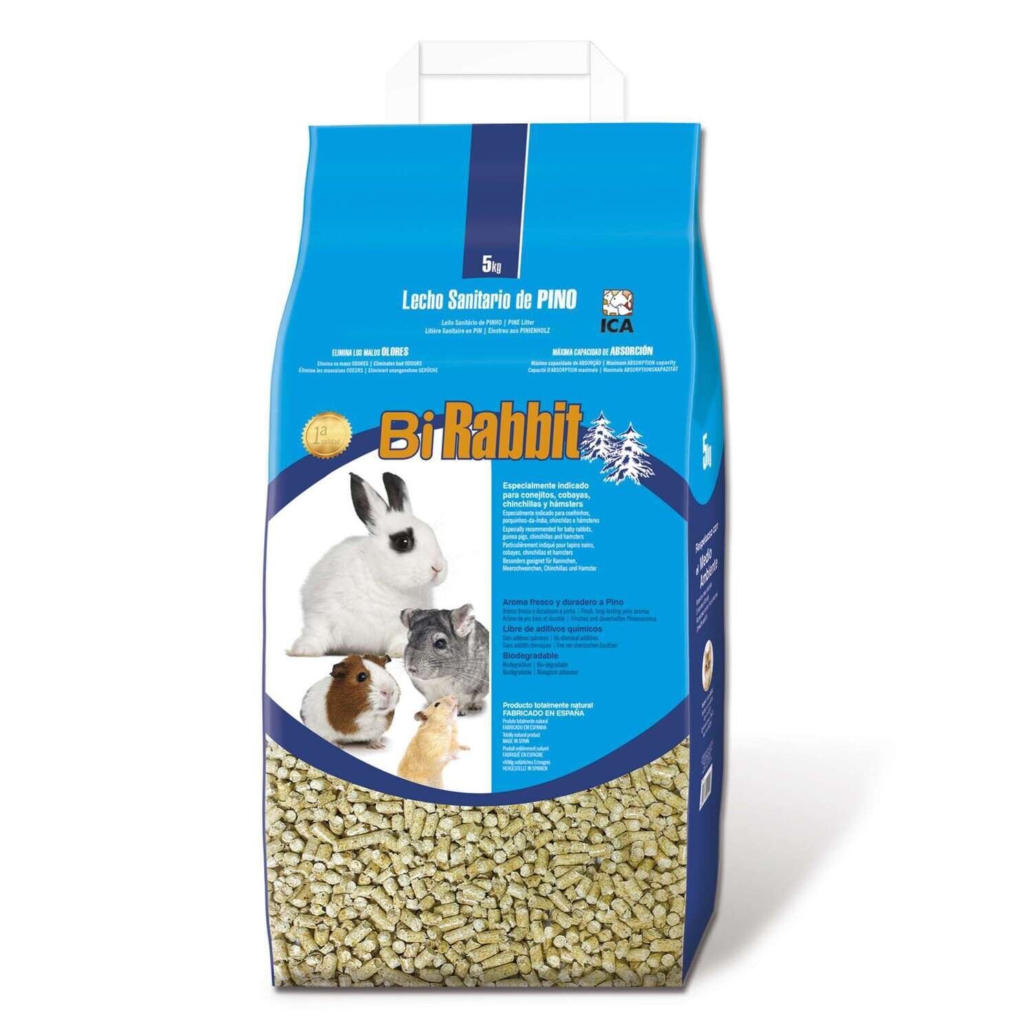 Lecho sanitario de pino Bi Rabbit   5 kg