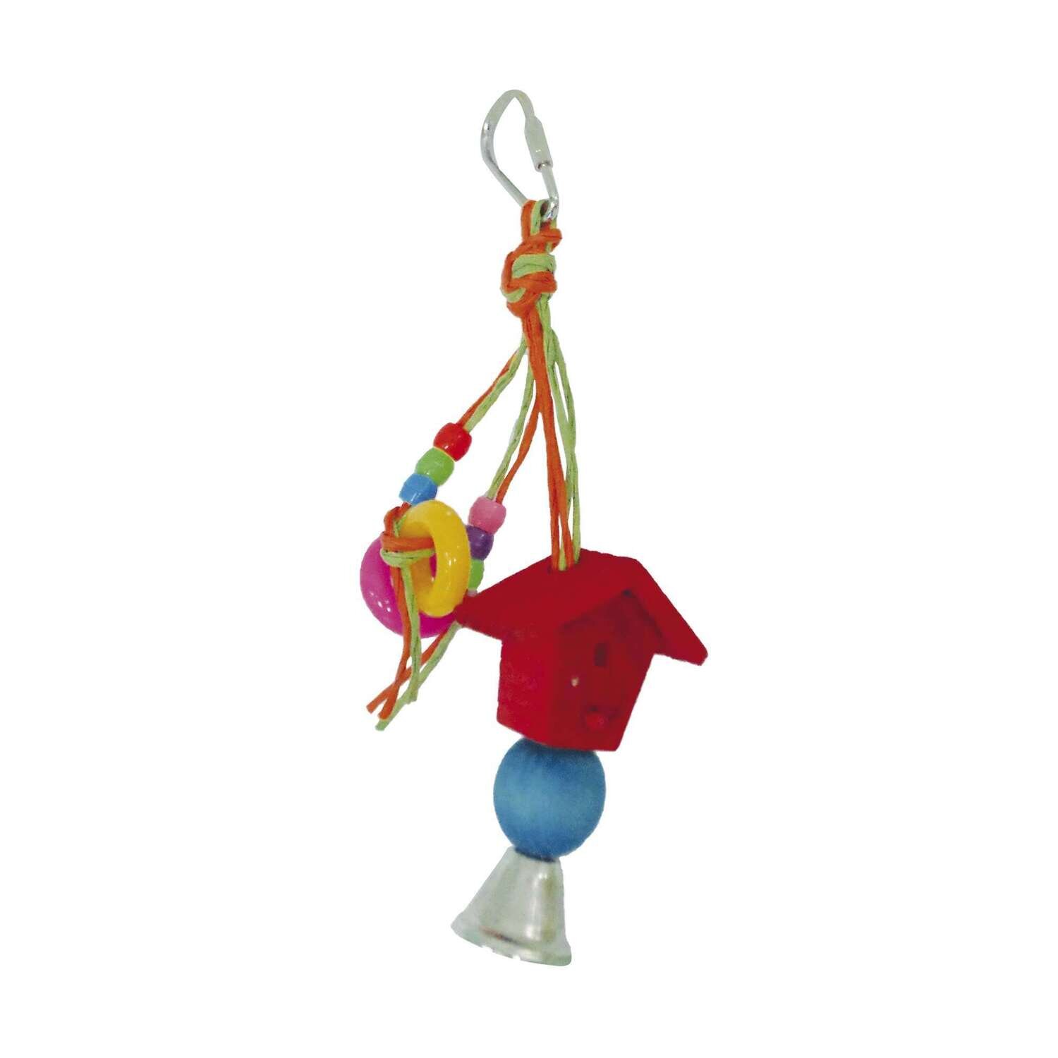 Juguete de madera con casita para p�jaros 15 cm