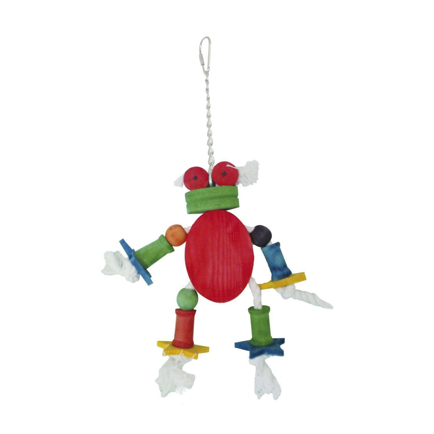 Juguete de madera con monigote para p�jaros 30 cm