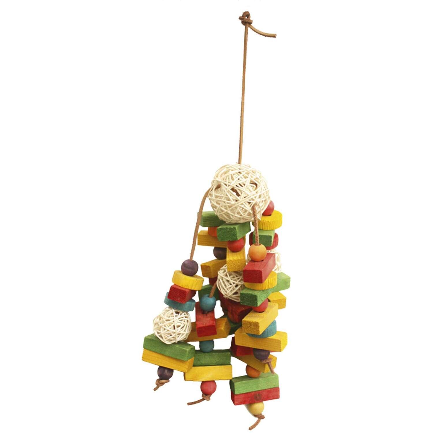 Juguete de madera con colmena multicolor para p�jaros 40 cm