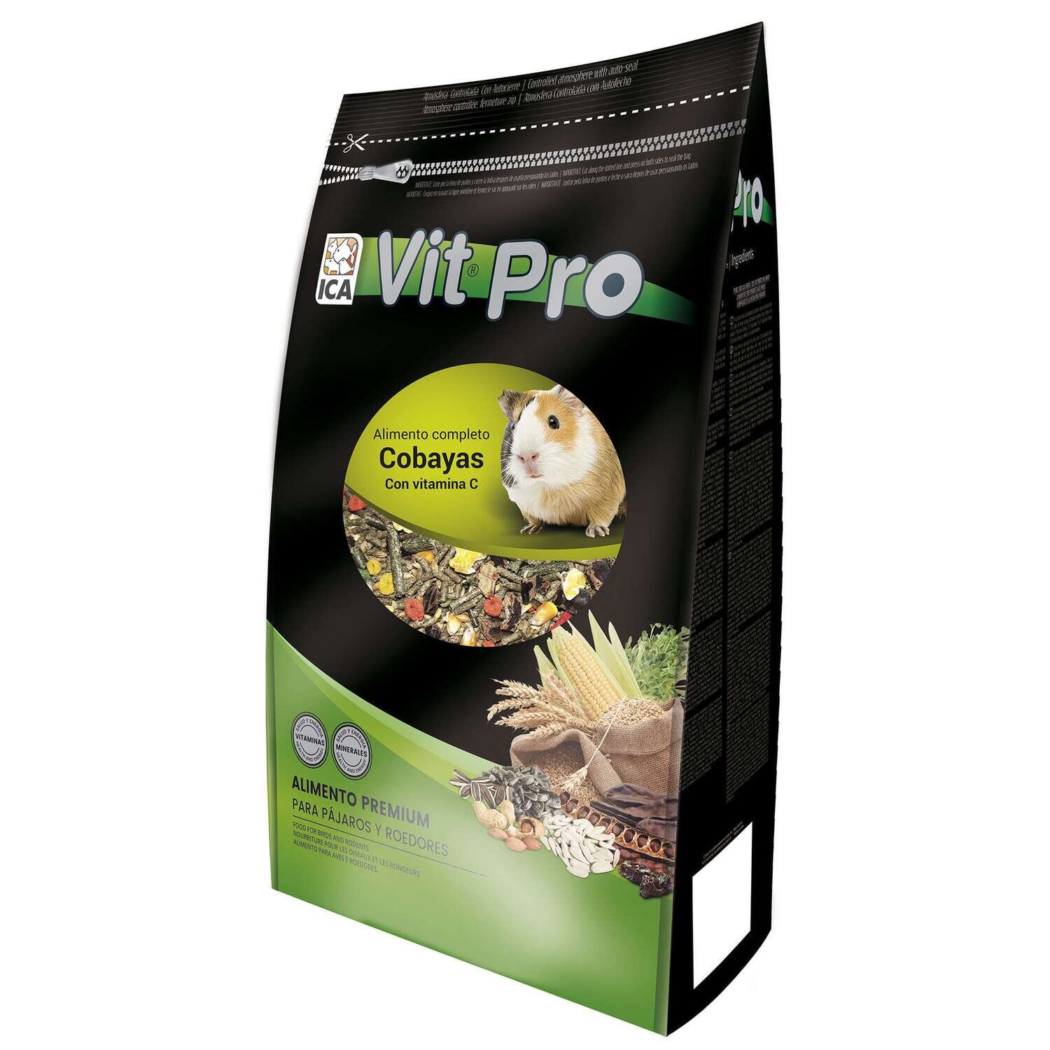 Alimento para Cobayas con cierre Zip Vit Pro en bolsa 3 KG