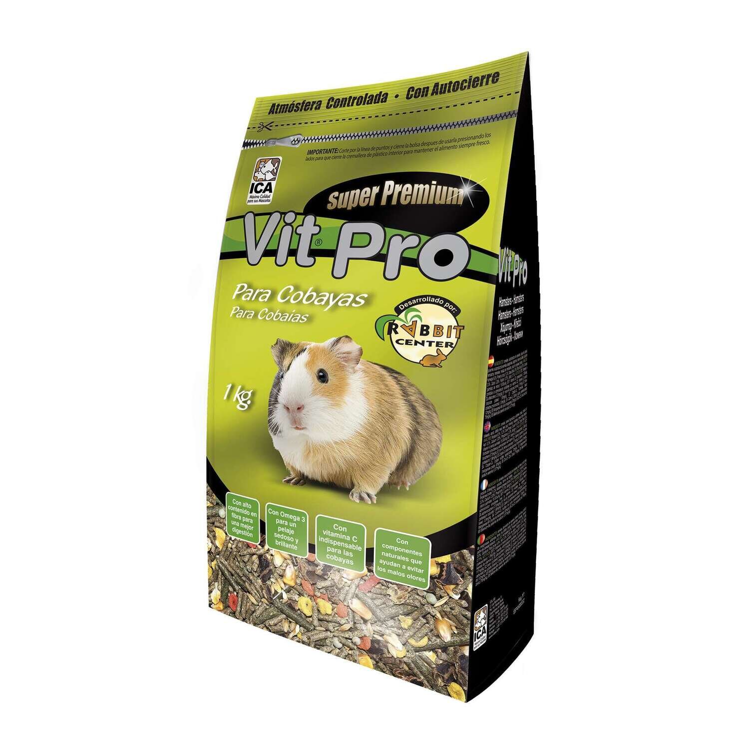 Alimento para Cobayas con cierre Zip Vit Pro en bolsa 1 KG