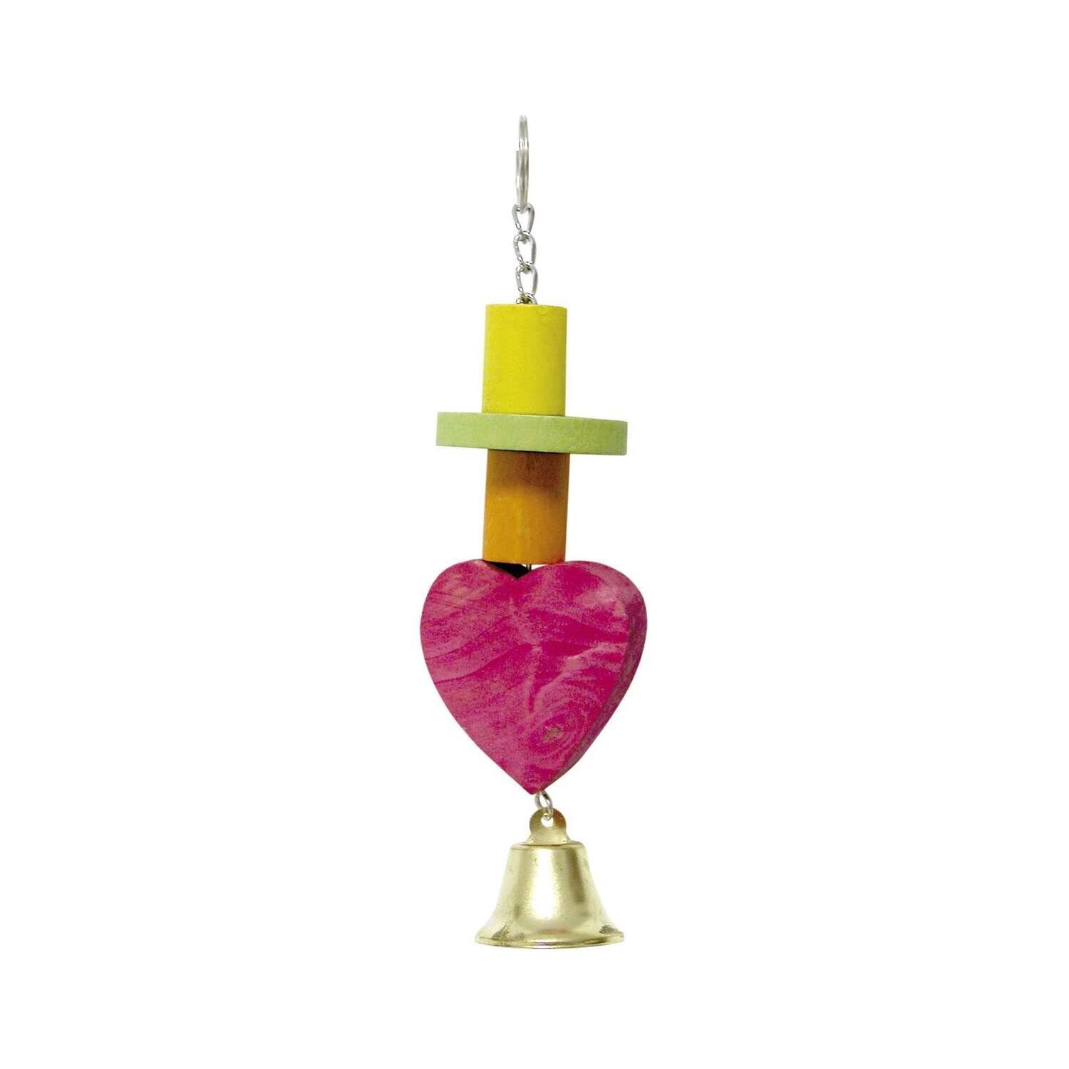 Juguete con coraz�n y campana para p�jaros 24,5 cm