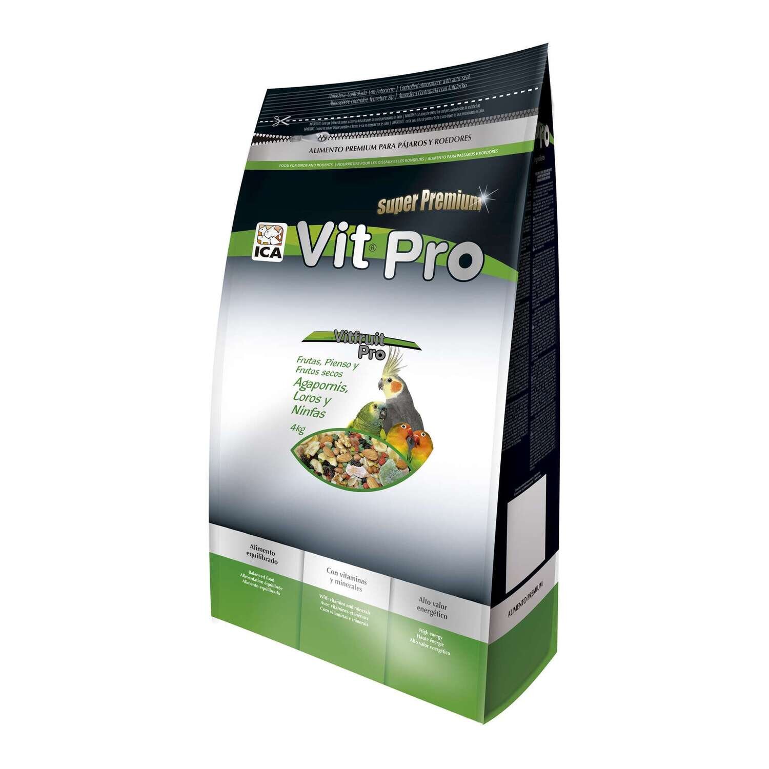 Alimento para Loros, Agapornis y Ninfas VitFruit Pro en bolsa 4 kg