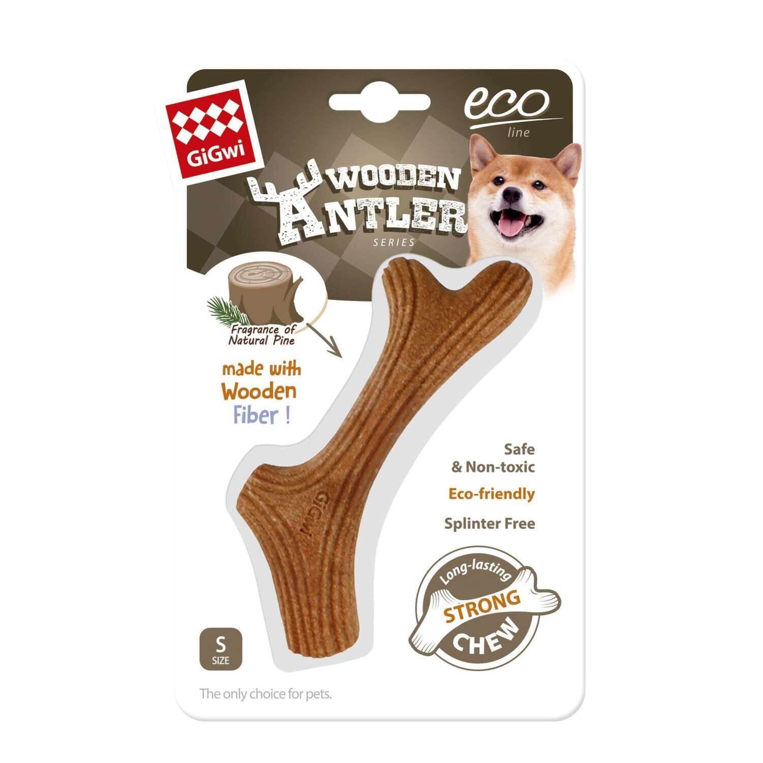 Juguete asta fibra de madera masticable GiGwi 14 cm