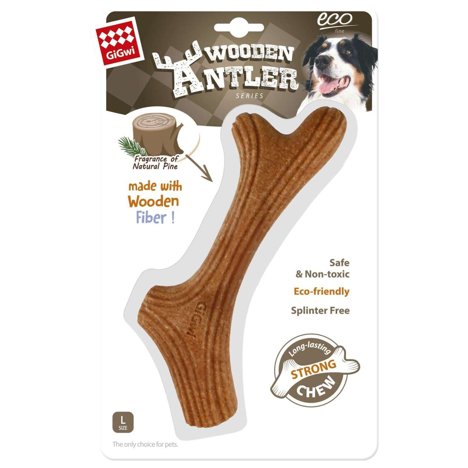 Juguete asta fibra de madera masticable GiGwi 23 cm