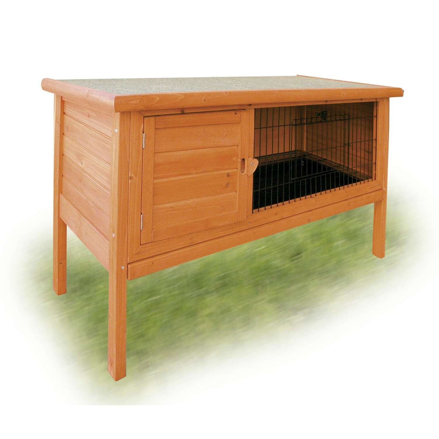 Caseta de madera alta para conejos 124x45x70,5 cm