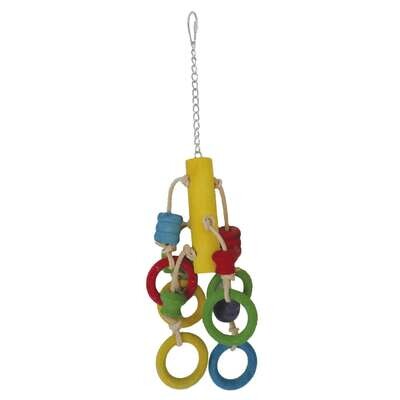 Juguete de madera aros colgantes para p�jaros 40 cm