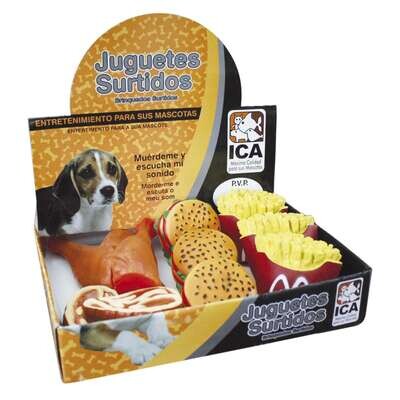 Expositor de juguetes fast food para perros
