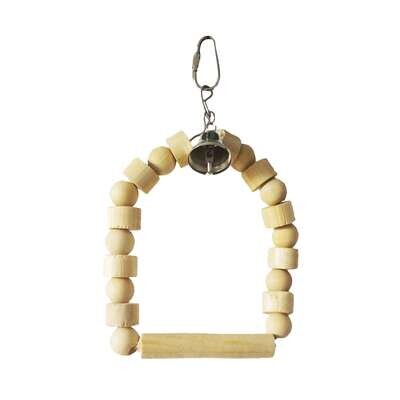 Juguete de madera natural con columpio para p�jaros 20 cm
