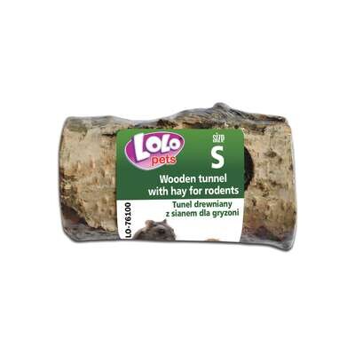 T�nel de madera relleno de heno "LOLO" 10,5x5 cm