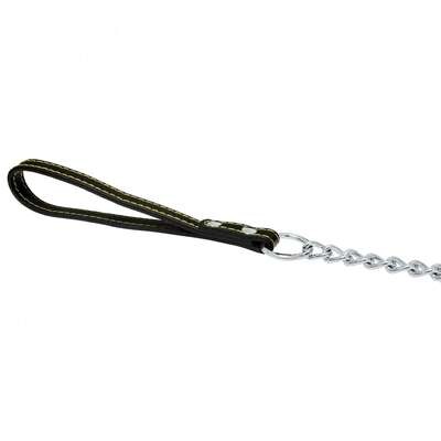 Ramal cromado con empu�adura en cuero 120x1,6 cm