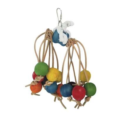 Juguete de madera con bolas para p�jaros 22 cm