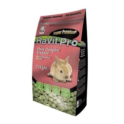Alimento para conejos enanos con cierre Zip RaVit Pro en bolsa