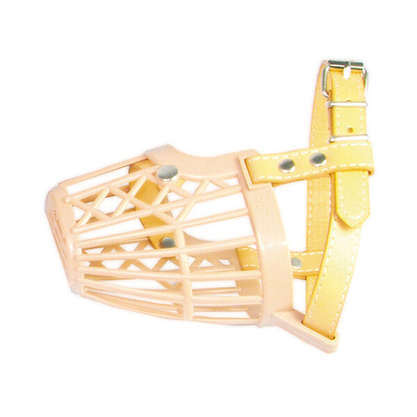 Bozal de pl�stico y piel - 6,5 x 9,5 x 15 cm