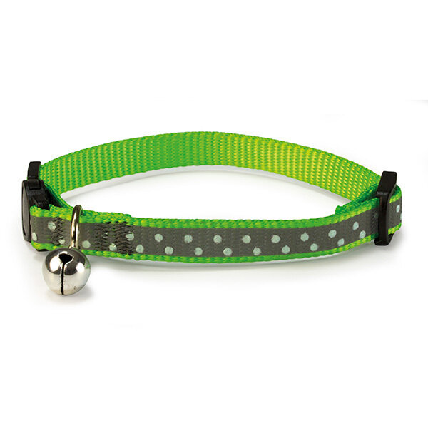 Collar gato reflectante verde