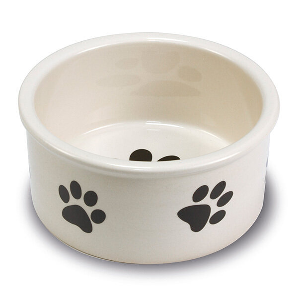 Comedero cer�mica Huellas - 12 cm