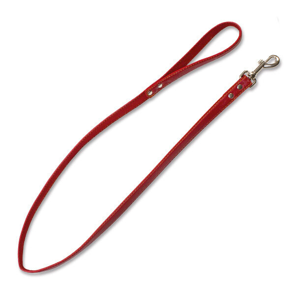 Correa piel huesitos roja - 2 x 120 cm