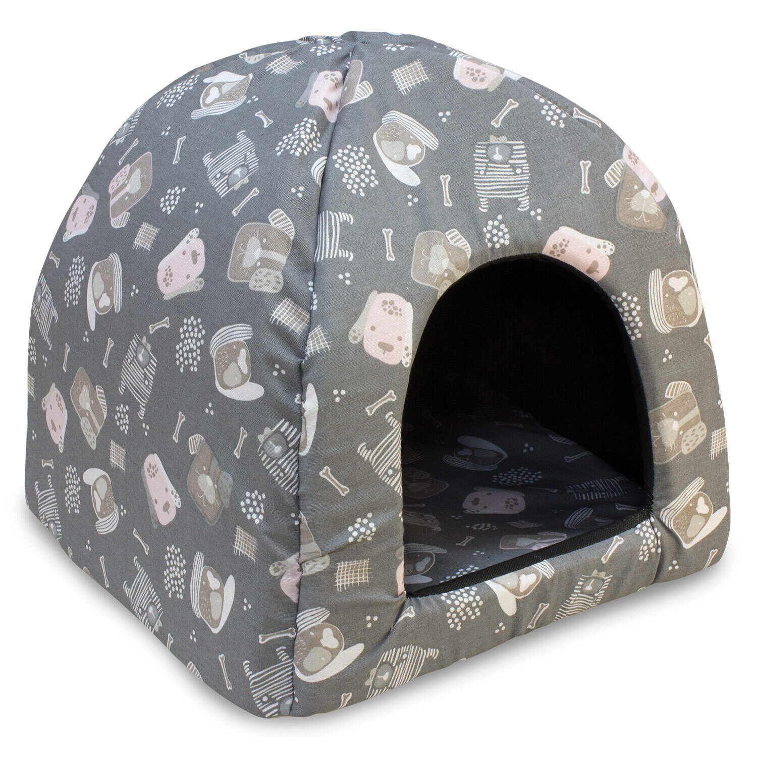 Iglu Perros en Rosa y Gris 45x45x40 cm