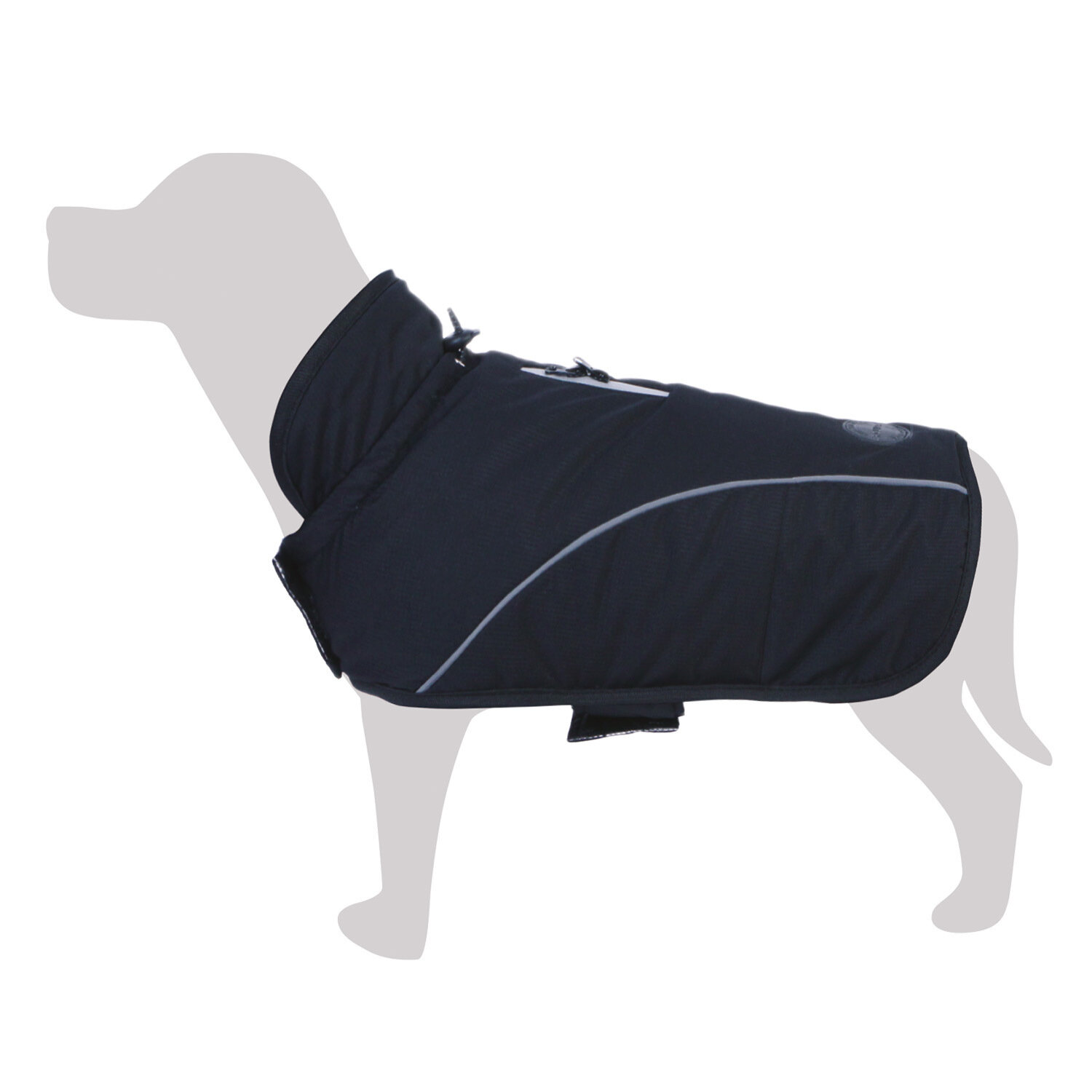 Impermeable negro "Islandia" - L/35cm