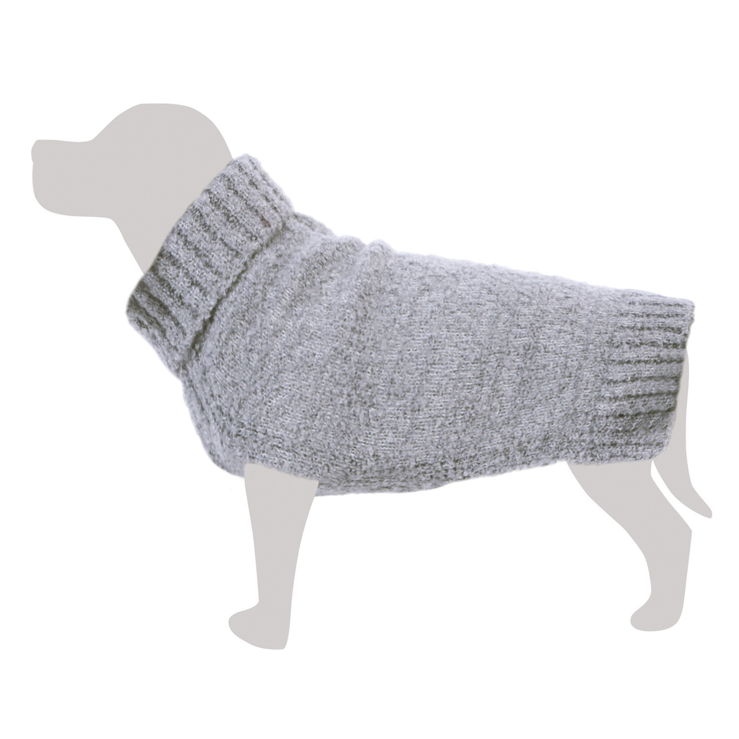 Jersey de punto jaspeado gris - L/35cm