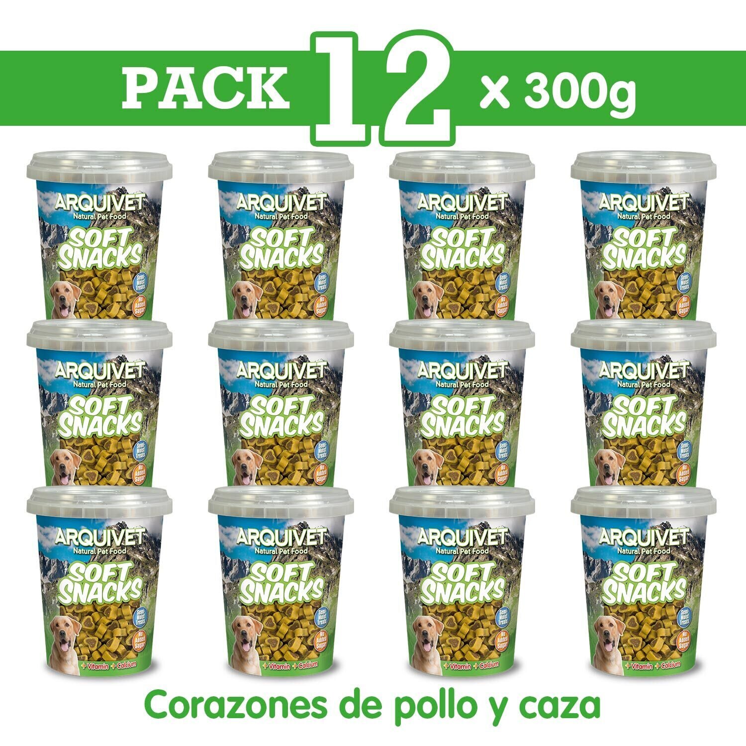 Pack 12 Corazones de pollo y caza 300 gr