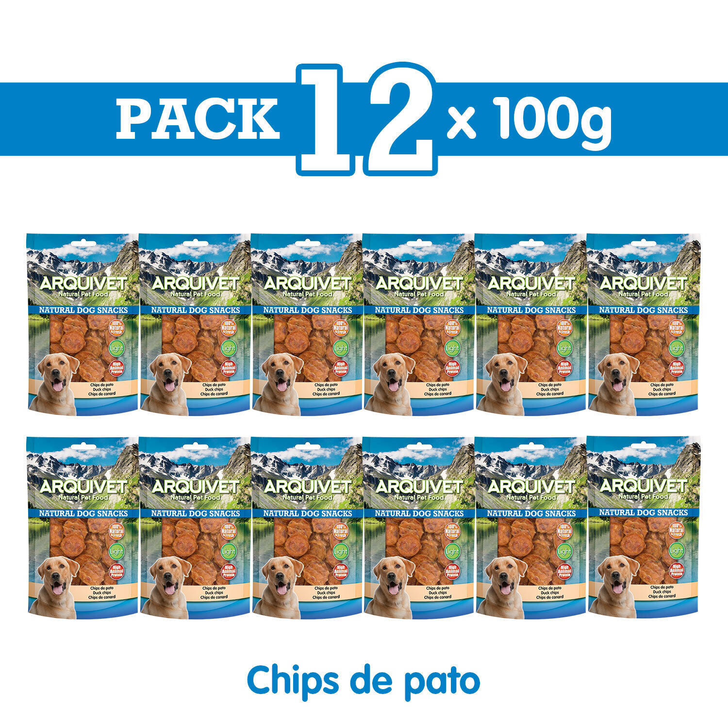 Pack 12 Snacks Chips de pato 100 g