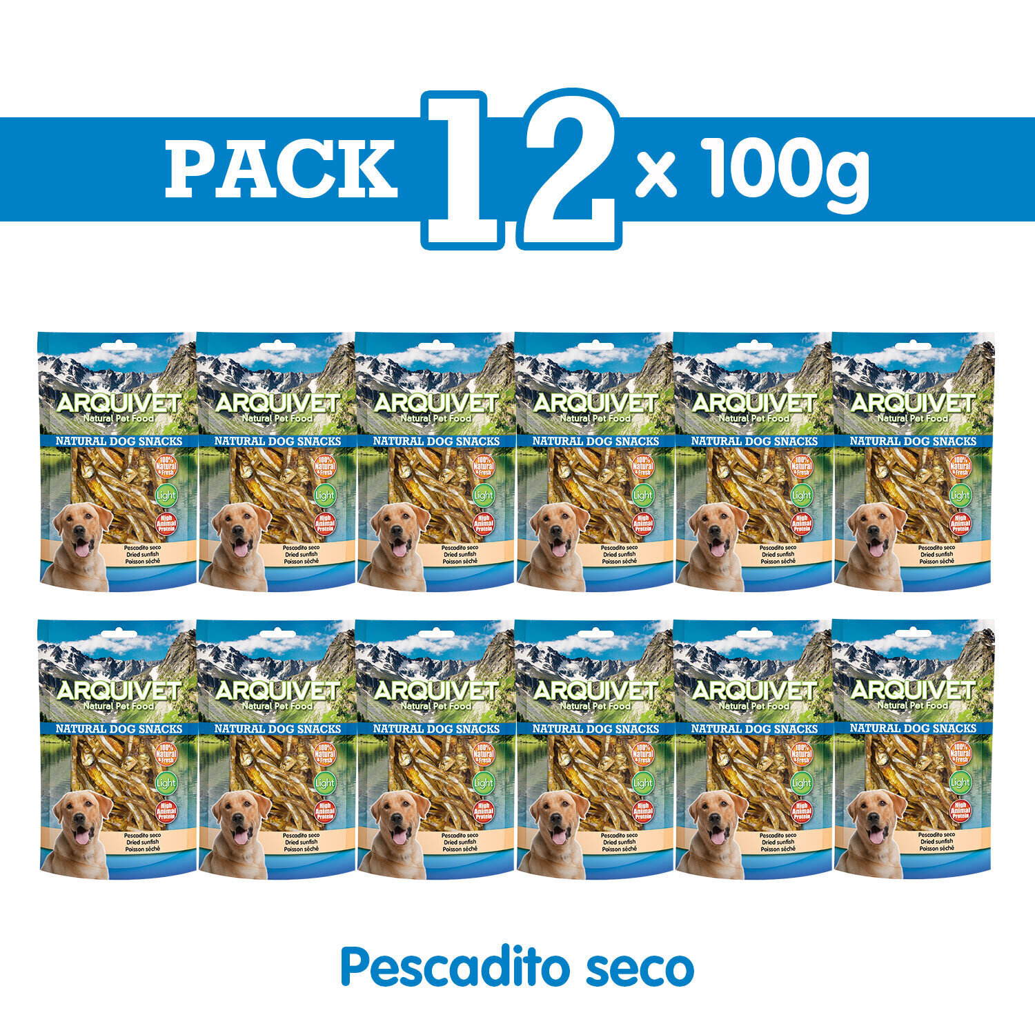 Pack 12 Snacks Pescadito seco 100g