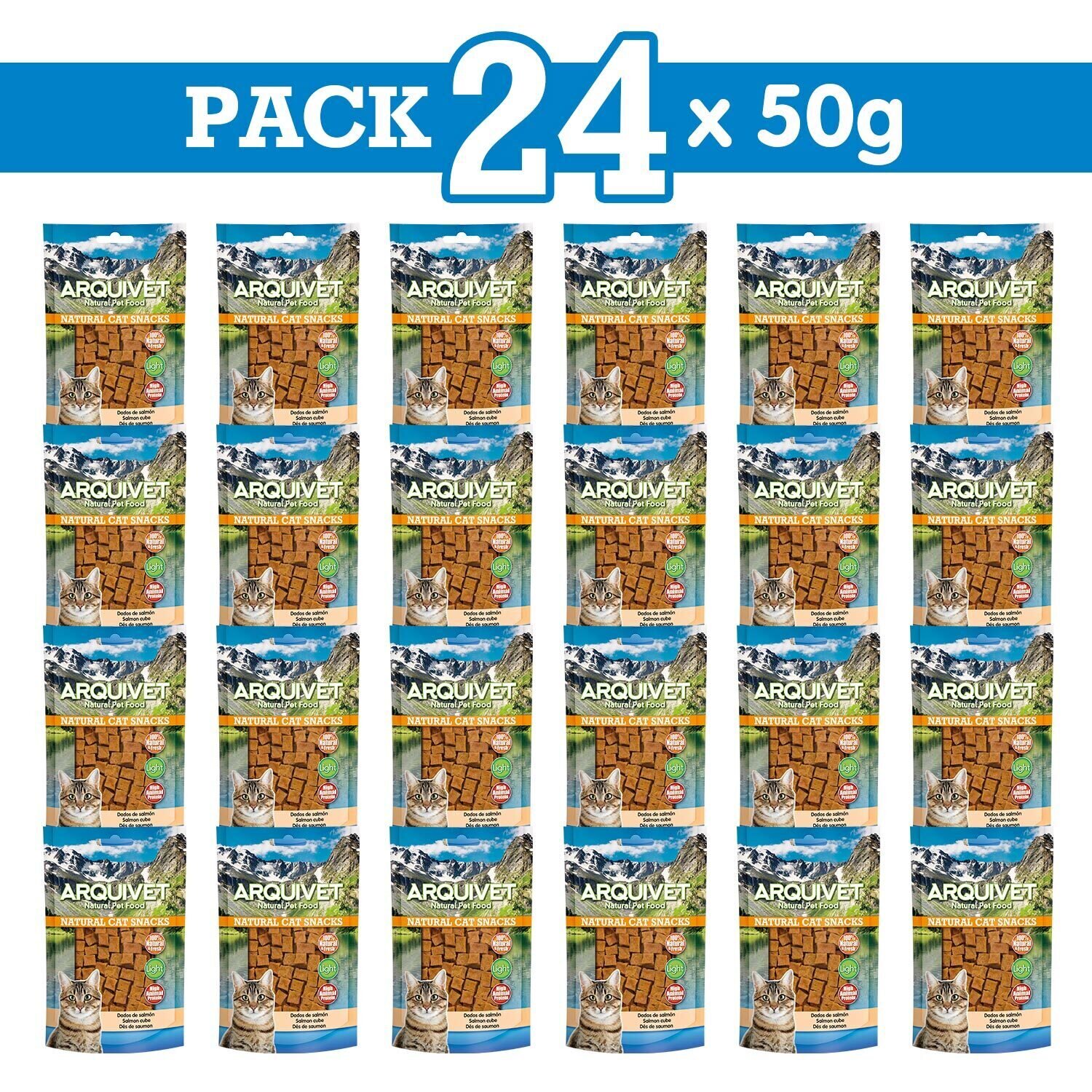 Pack 24 Dados de salmon 50g