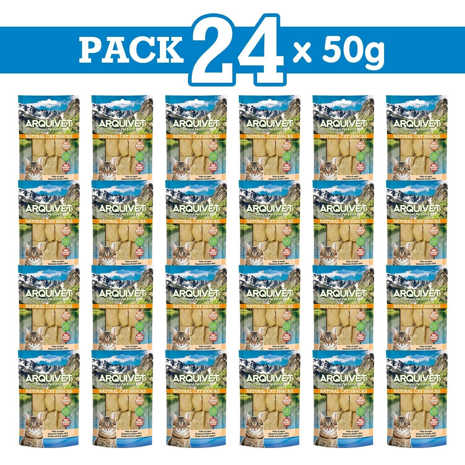 Pack 24 Pollo al vapor 50g