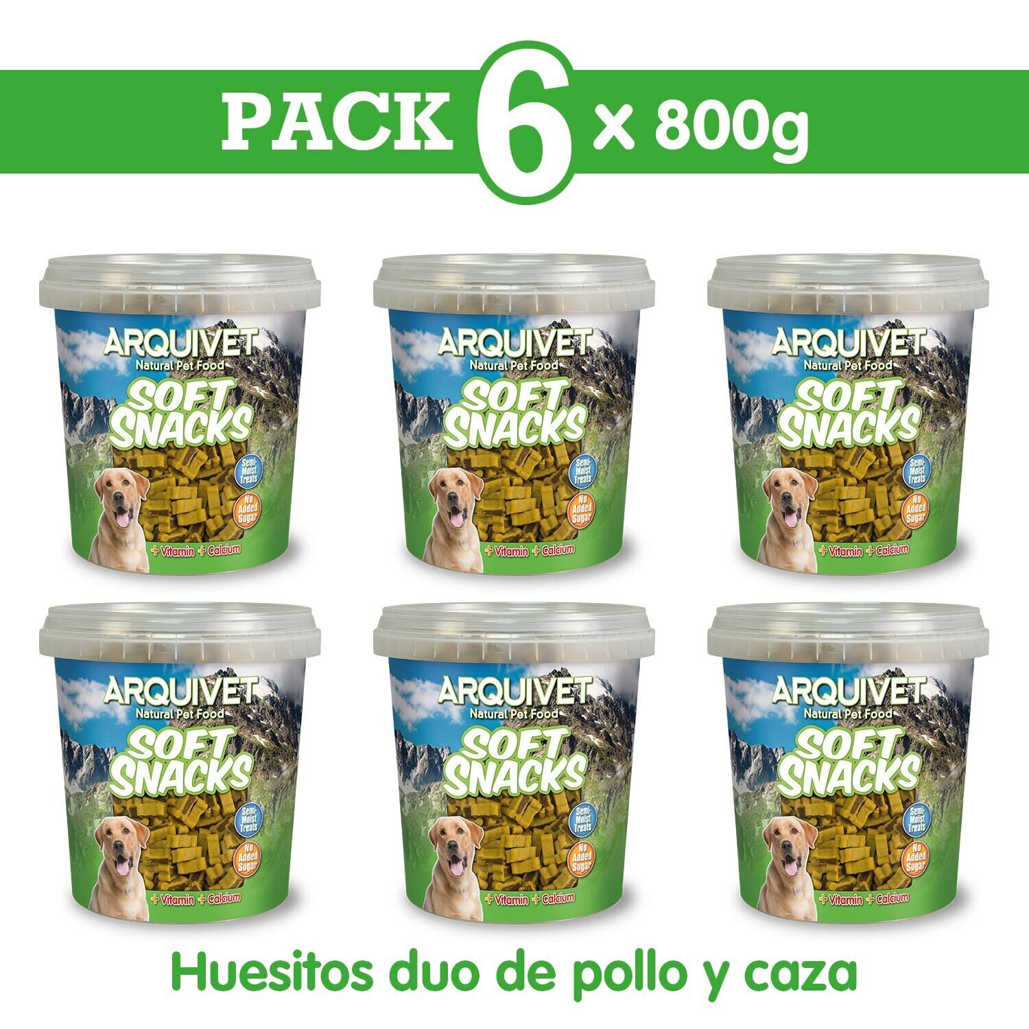 Pack  6 Huesitos duo pollo y caza 800 gr