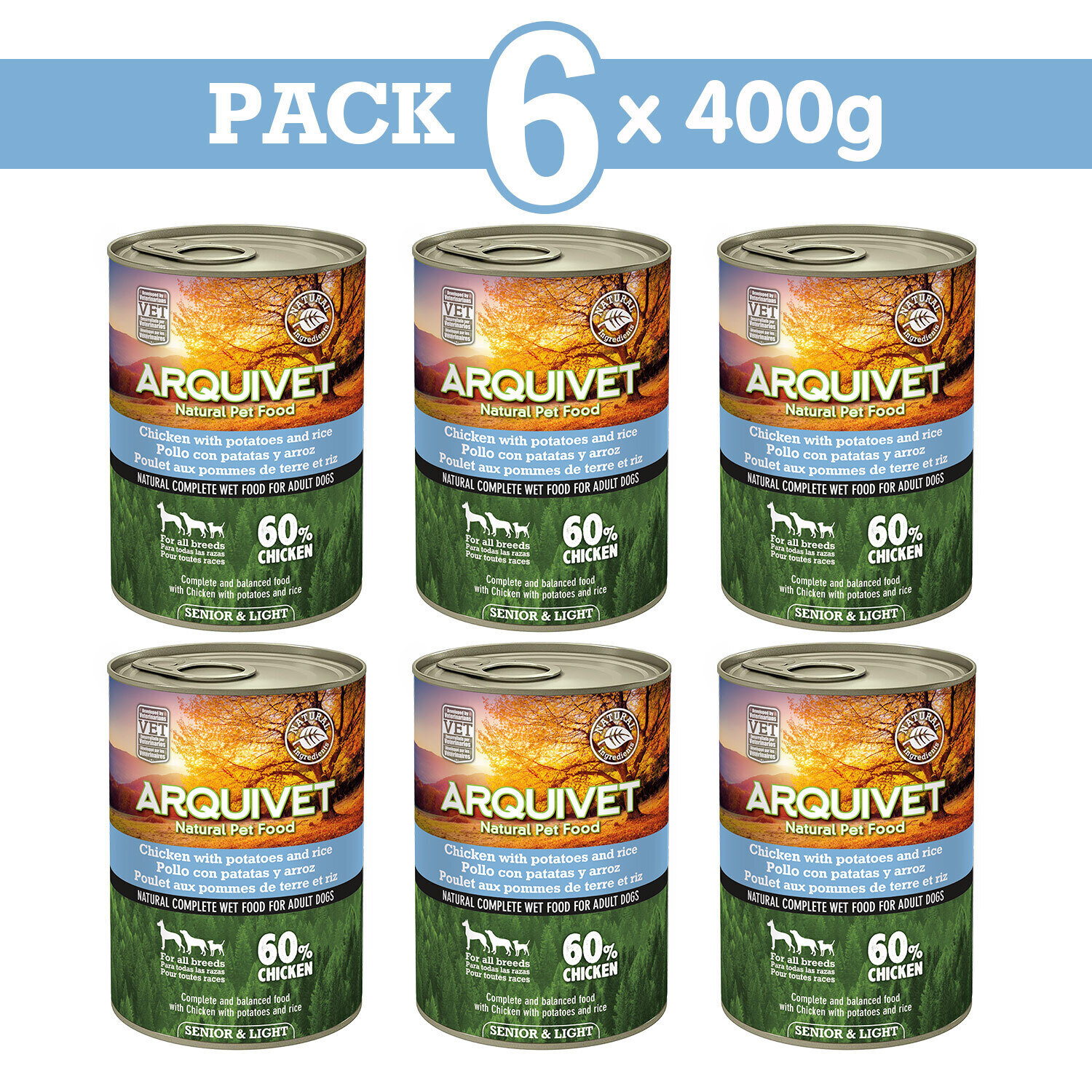 Pack 6 Pollo con patatas y arroz 400gr