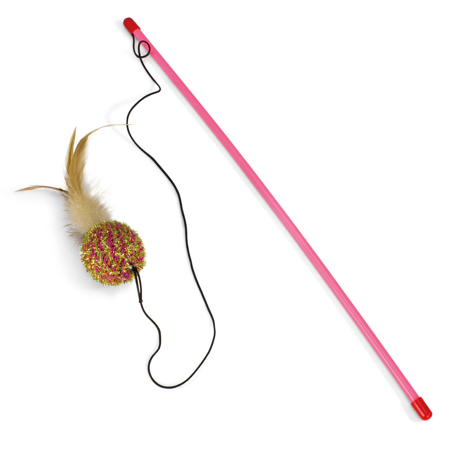 Palo rosa con bola y plumas