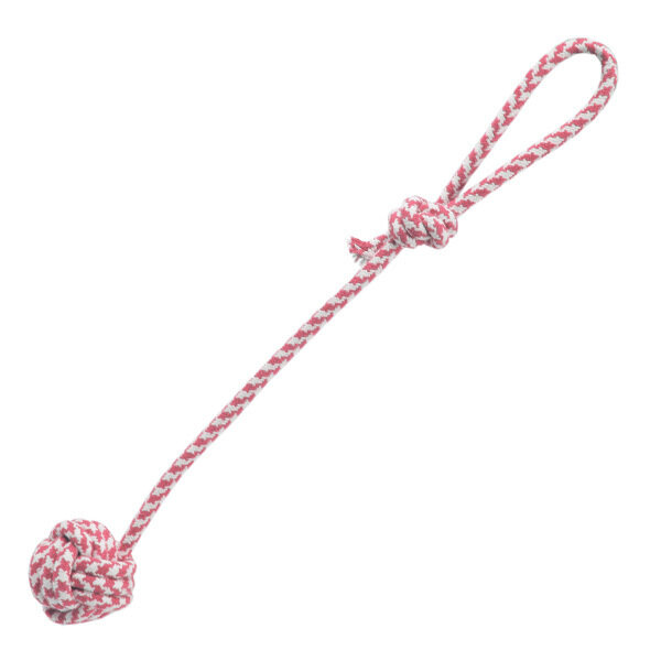 Pelota con tirador doble nudo rosa