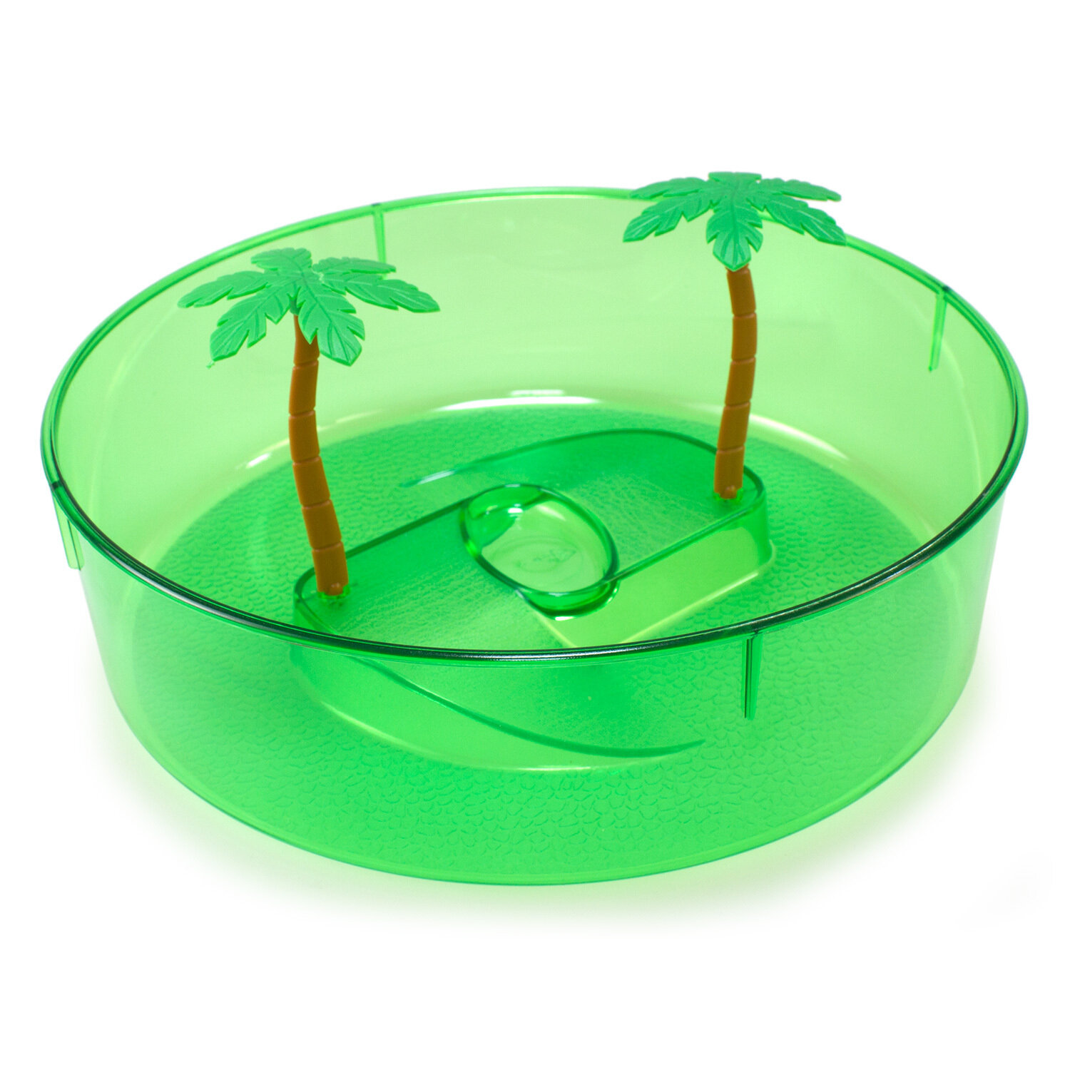 Tortuguera redonda con palmera