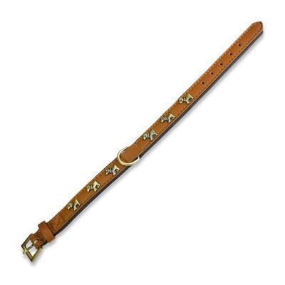 Collar piel marr�n (perro) - 2 x 45 cm