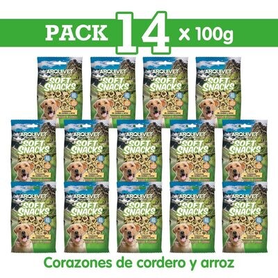 Pack 14 Corazones de cordero y arroz 100gr