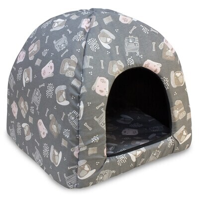 Iglu Perros en Rosa y Gris 45x45x40 cm