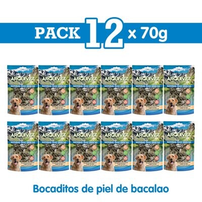 Pack 12 Snacks Bocaditos de piel de bacalao 70 g