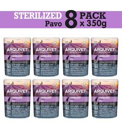 PACK 8 bolsas Arquivet Cat Sterilized Turkey 350gr